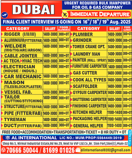 Dubai jobs, urgent manpower Dubai, oil & gas jobs Dubai, bulk recruitment Dubai, welders jobs Dubai, electricians Dubai, carpenters Dubai, riggers Dubai,gcc, jobs, gccjobs,nas4gulf, nas4gulfjobs,assignment, assignments, abroad, times, assignmentabroadtimes,latestjobs,gulfjobs,saudijobs,qatarjobs,dubaijobs,omanjobs,bahrainjobs,kuwaitjobs, Today Assignment Abroad Times, assignmentgulftimes, Assignments Gulf Times, assignmentsgulftimes,