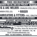 FREE RECRUITMENT – OIL & GAS PROJECT (QATAR)