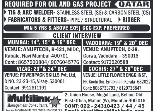 FREE RECRUITMENT – Oil & Gas Project | Qatar
