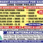 Urgent Saudi Arabia Jobs: Long Term Project with ABM International – Apply Now!