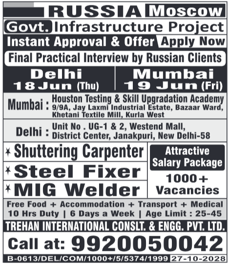 Russia Moscow Government Project Jobs 2024 | Direct Client Interview | 1000+ Vacancies