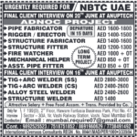 Urgent! NBTC UAE ADNOC Project Jobs 2024 | Walk-in Interviews for Welders, Fabricators & Fitters in Mumbai