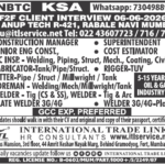 NBTC KSA Job Vacancies 2026 | Walk-in Interview for Oil & Gas & Construction Professionals in Mumbai
