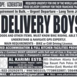 Urgent Hiring: Delivery Boys for Europe/Uzbekistan | Long-Term Food Delivery Jobs with Accommodation