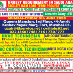 Urgent: HVAC & Control Technician Jobs in Saudi Arabia | Walk-in Interview Mumbai - June 5, 2026
