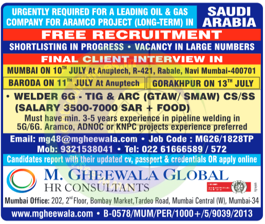 Urgent Welder 6G Jobs Saudi Arabia 🇸🇦 | Long-Term Aramco Oil & Gas Project | Free Recruitment