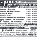 Urgent UAE Oil & Gas Construction Jobs 2024 | Free Recruitment & Client Interview