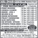 Abu Dhabi ADNOC Shutdown Project 2023: Free Walk-in Interviews for Oil & Gas Jobs - Apply Now!