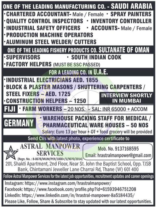 Urgent Gulf Jobs 2024: Saudi, UAE, Oman & International Opportunities | Walk-in Interviews Mumbai