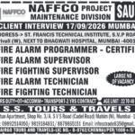 NAFFCO Project Saudi Arabia Jobs 2026 | Walk-in Interview for Fire & Safety Professionals in Mumbai