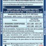UAE Riggers & Scaffolders Interview for Onshore Oil & Gas