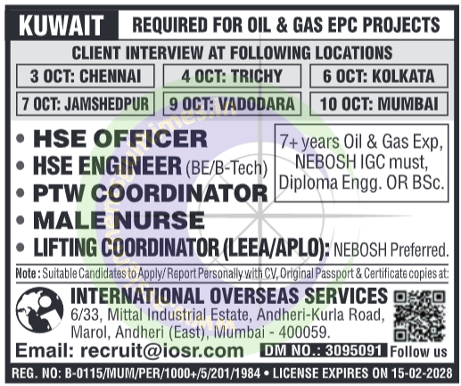 Urgent Kuwait Oil & Gas EPC Jobs 2024 | Direct Client Interviews in India